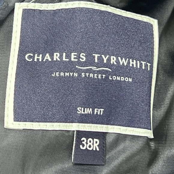 Charles Tyrwhitt Burgundy check lightweight wool texture slim fit jacket 38R - Picture 6 of 15